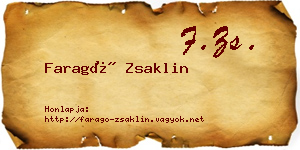 Faragó Zsaklin névjegykártya