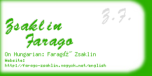 zsaklin farago business card